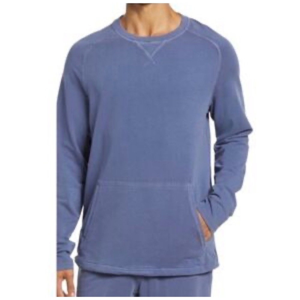 Rhone Bolinas Sweatshirt Mens XL Blue Kangaroo Pocket Minimalist Athleisure